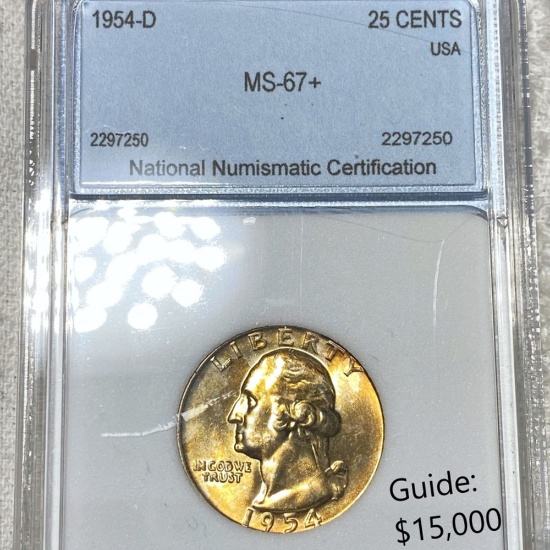 1954-D Washington Silver Quarter NNC - MS67+