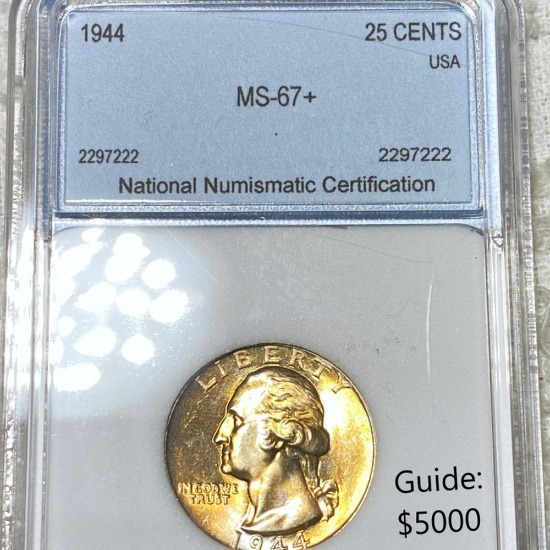 1944 Washington Silver Quarter NNC - MS67+