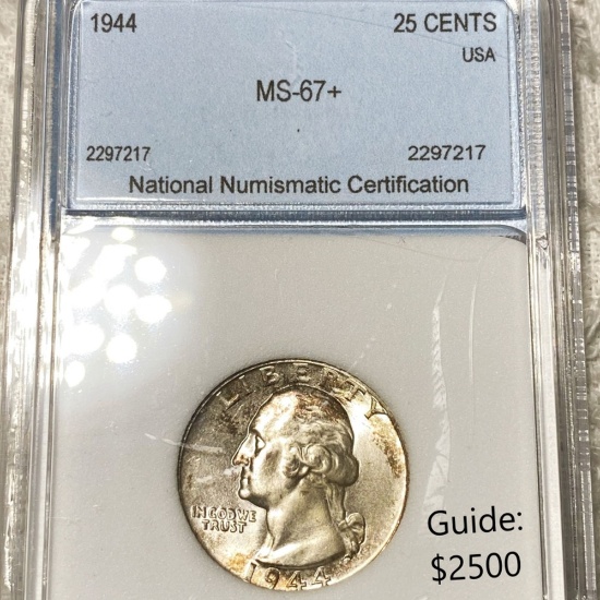 1944 Washington Silver Quarter NNC - MS67+