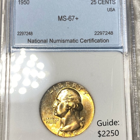 1950 Washington Silver Quarter NNC - MS67+