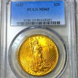 1925 $20 Gold Double Eagle PCGS - MS65