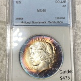 1922 Silver Peace Dollar NNC - MS66