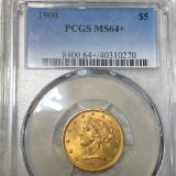 1900 $5 Gold Half Eagle PCGS - MS64+