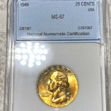 1949 Washington Silver Quarter NNC - MS67