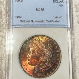 1881-S Morgan Silver Dollar NNC - MS65