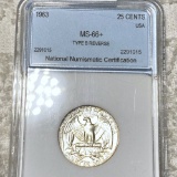 1963 Washington Silver Quarter NNC - MS66+