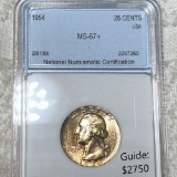 1954 Washington Silver Quarter NNC - MS67+