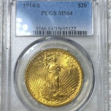 1914-S $20 Gold Double Eagle PCGS - MS64
