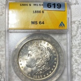 1886 Morgan Silver Dollar ANACS - MS64