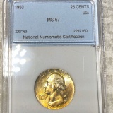 1950 Washington Silver Quarter NNC - MS67