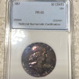 1957 Franklin Half Dollar NNC - PR68
