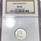 2005 $10 Platinum Eagle NGC - MS69