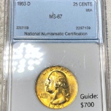 1953-D Washington Silver Quarter NNC - MS67
