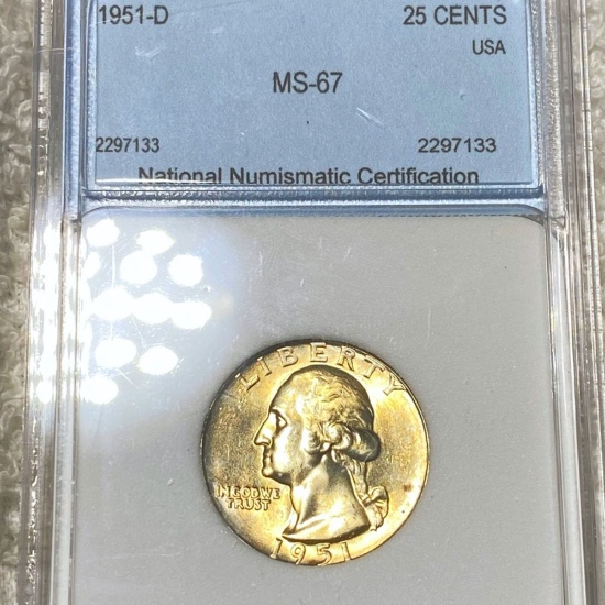 1951-D Washington Silver Quarter NNC - MS67