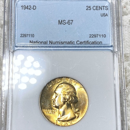 1942-D Washington Silver Quarter NNC - MS67