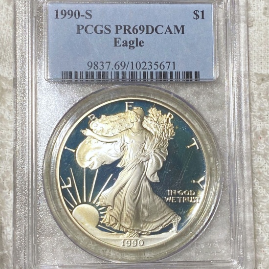 1990-S Silver Eagle PCGS - PR 69 DCAM