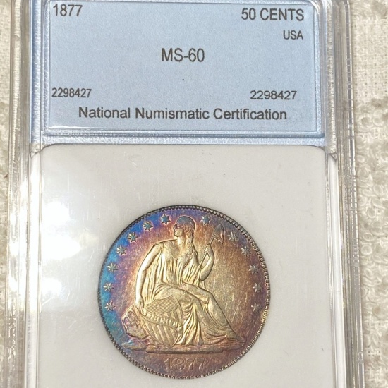 1877 Seated Half Dollar NNC - MS60