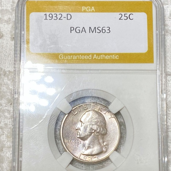 1932-D Washington Silver Quarter PGA - MS63