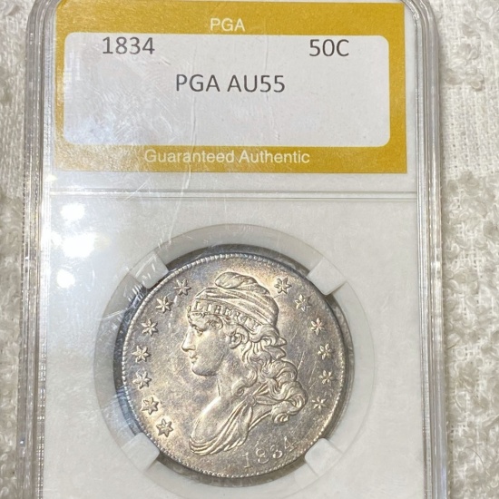 1834 Capped Bust Half Dollar PGA - AU55