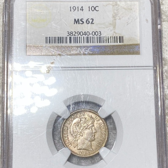 1914 Barber Silver Dime NGC - MS62