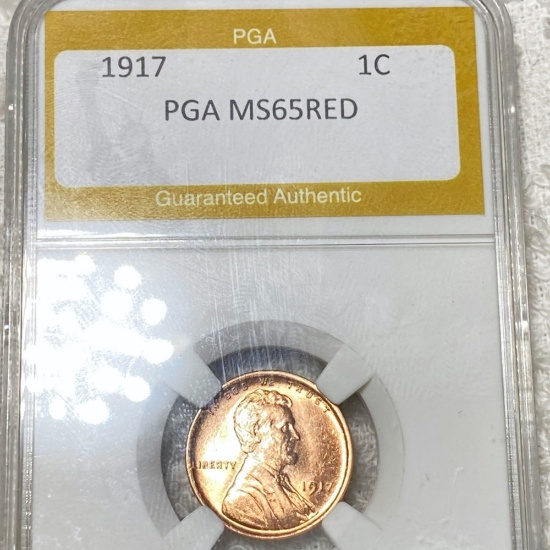 1917 Lincoln Wheat Penny PGA - MS 65 RED