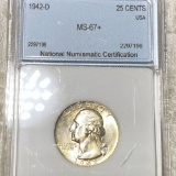 1942-D Washington Silver Quarter NNC - MS67+