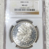 1888-O Morgan Silver Dollar NGC - MS63