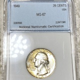 1949 Washington Silver Quarter NNC - MS67