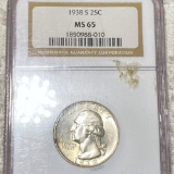 1938-S Washington Silver Quarter NGC - MS65