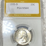 1935-D Washington Silver Quarter PGA - MS64