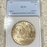 1891 Morgan Silver Dollar NNC - MS64+