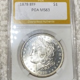 1878 8TF Morgan Silver Dollar PGA - MS63