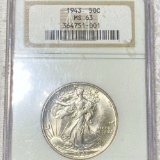 1943 Walking Half Dollar NGC - MS63