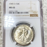 1945-D Walking Half Dollar NGC - MS65