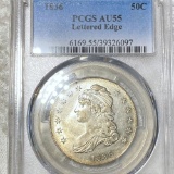 1836 Capped Bust Half Dollar PCGS - AU55 LET EDGE