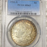 1921-S Morgan Silver Dollar PCGS - MS63