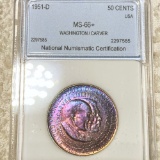 1951-D Washington/Carver Half Dollar NNC - MS66+