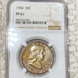 1958 Franklin Half Dollar NGC - PF61