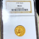 1910 $2.50 Gold Quarter Eagle NGC - MS61