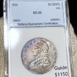 1835 Capped Bust Half Dollar NNC - MS60