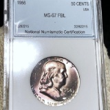 1956 Franklin Half Dollar NNC - MS 67 FBL