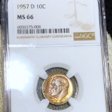 1957-D Roosevelt Silver Dime NGC - MS66