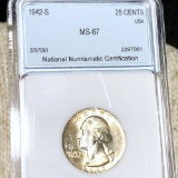 1942-S Washington Silver Quarter NNC - MS67