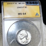 1943-P Jefferson War Nickel ANACS - MS64