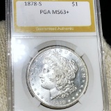 1878-S Morgan Silver Dollar PGA - MS63+