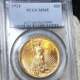 1924 $20 Gold Double Eagle PCGS - MS65