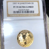 2007-W $5 Jamestown Gold Coin NGC - PF70ULTCAM