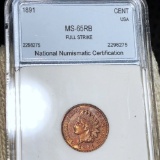 1891 Indian Head Penny NNC - MS 65 RB