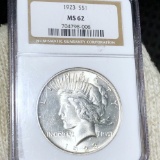 1923 Silver Peace Dollar NGC - MS62