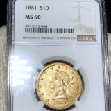 1881 $10 Gold Eagle NGC - MS60